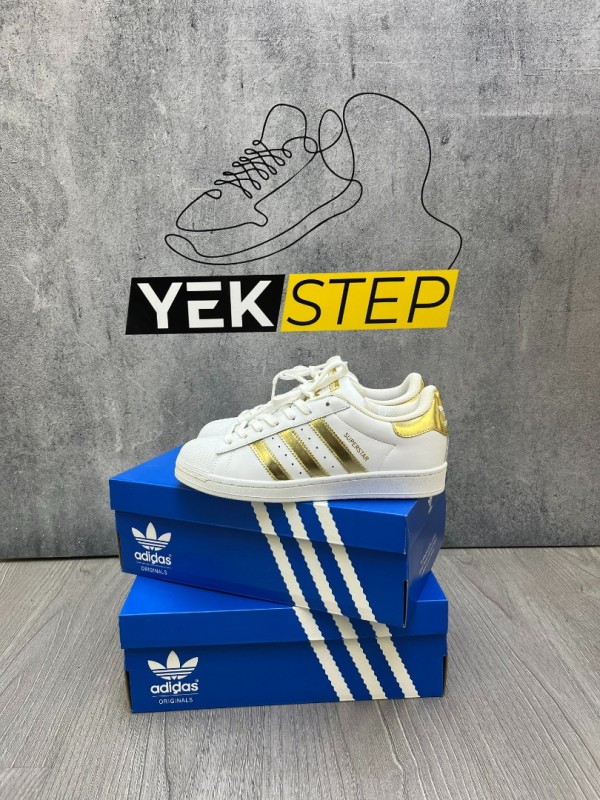 Adidas Süperstar Beyaz-Parlak Altın